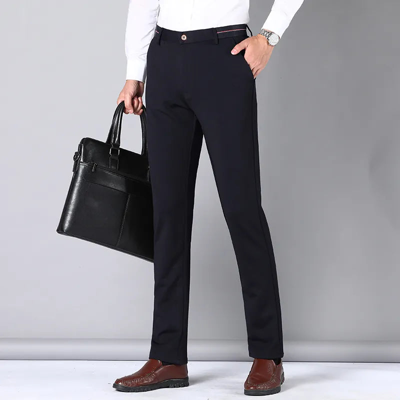 Non-ironing Wrinkle Free New Brand Casual Stretch Men Pants Business Straight Long Trousers Fashion Top Quality Men's Clothing