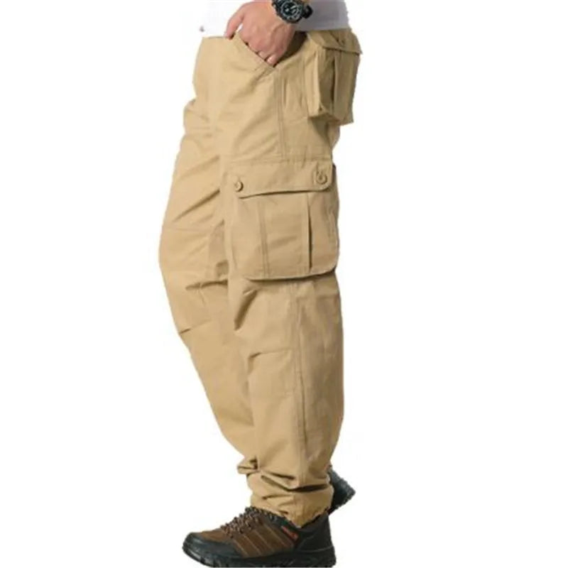 Men's Cargo Pants Casual Multi Pockets Military Tactical Pants Male Outwear Loose Straight slacks Long Trousers Plus size 29-44