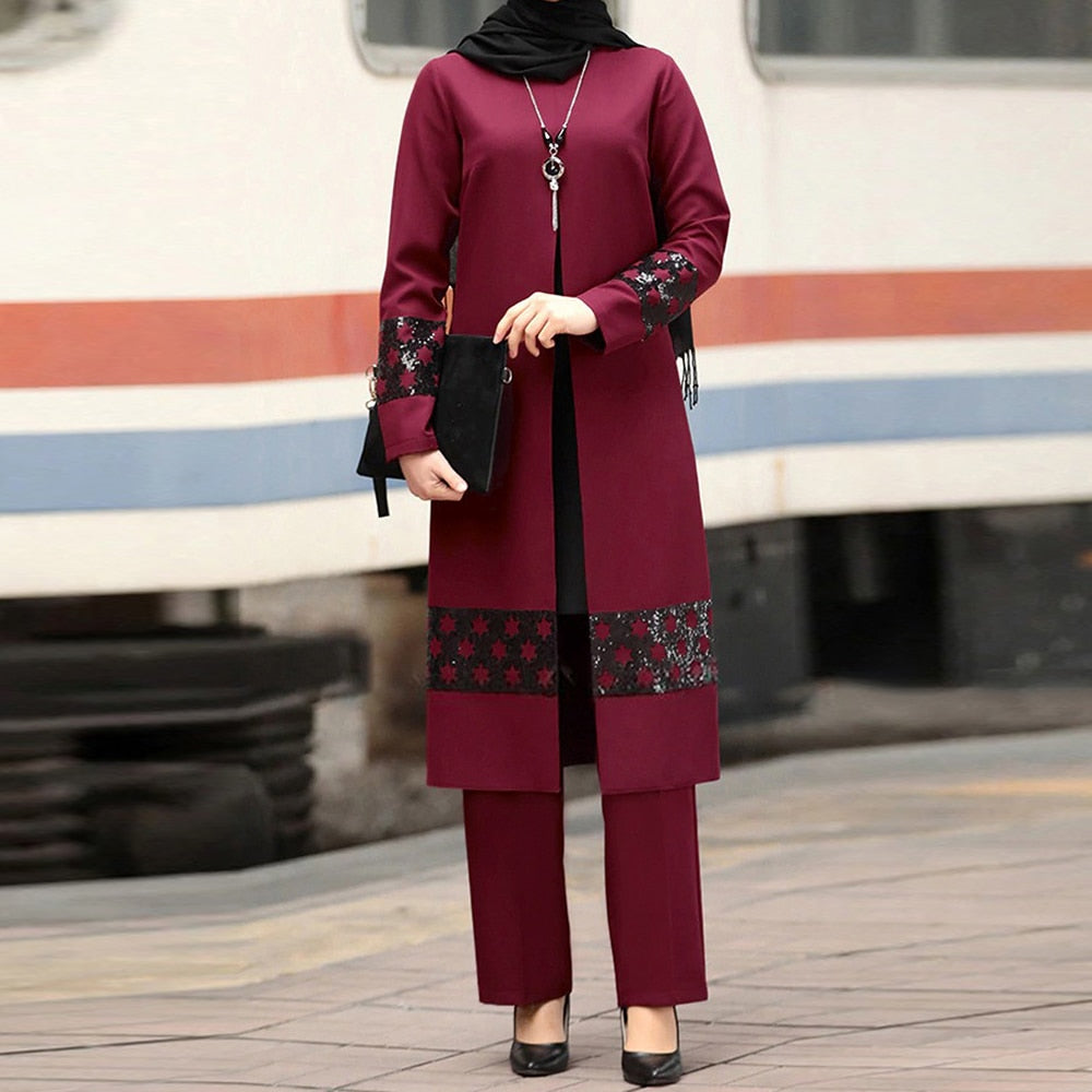 Ramadan Eid Mubarak Kaftan/Dubai Abaya/Turkey Muslim Dress Sets For Women