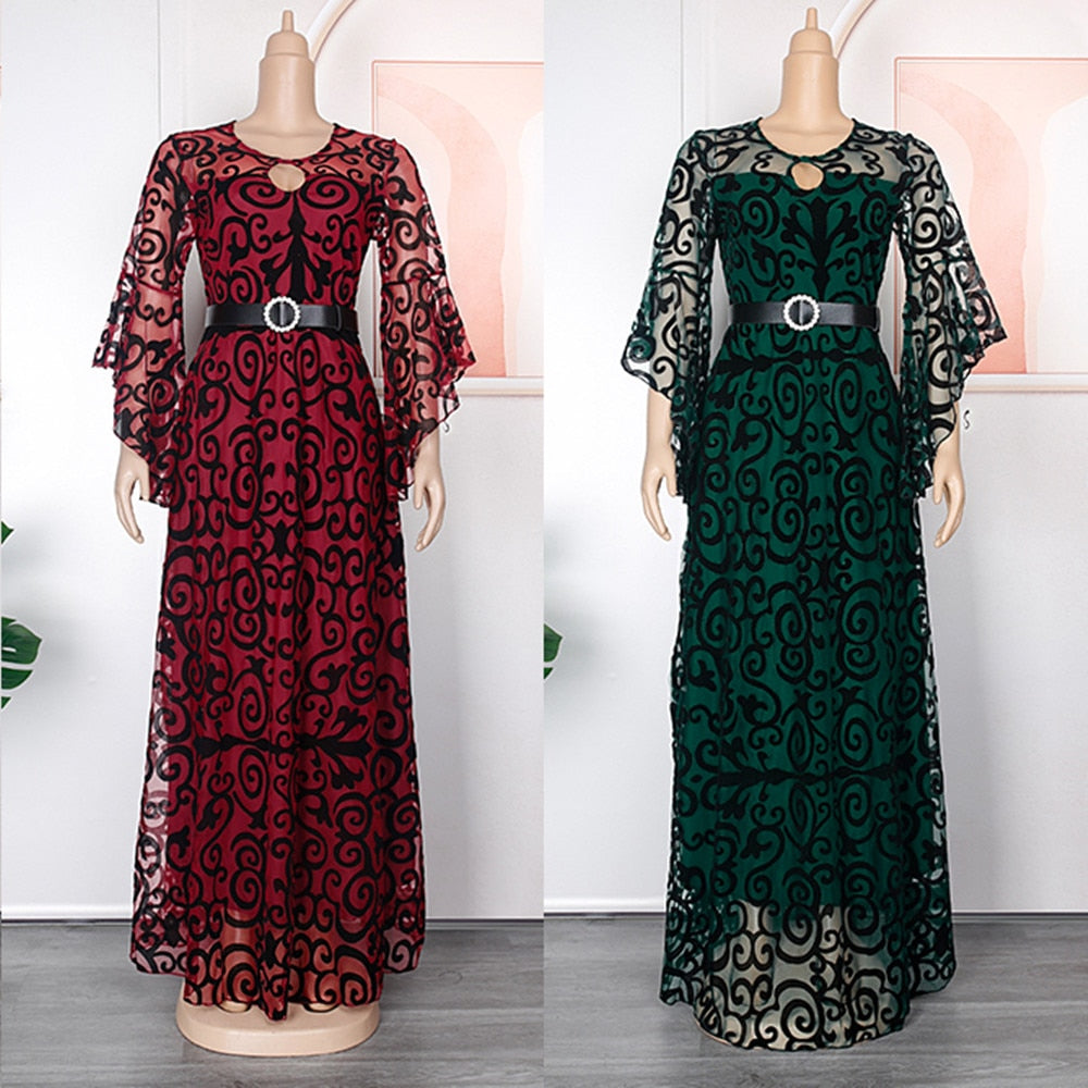 Turkey Ladies New Fashion Elegant Chiffon Maxi Dress/Plus Size African Party Dresses
