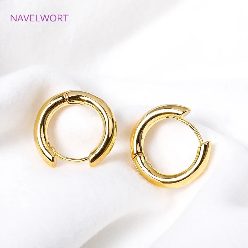 High Quality Simple Vintage Round Earrings 18K Gold Plated Brass 20mmx3mm Hoop Earring For Women Fashion Jewelry Supplies