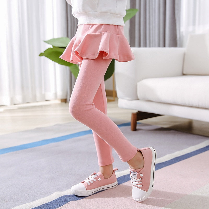 Solid Color High Quality Girls Leggings/2-10Y Children Clothing/Warm Baby Girl Skirt-pants