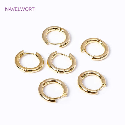 High Quality Simple Vintage Round Earrings 18K Gold Plated Brass 20mmx3mm Hoop Earring For Women Fashion Jewelry Supplies