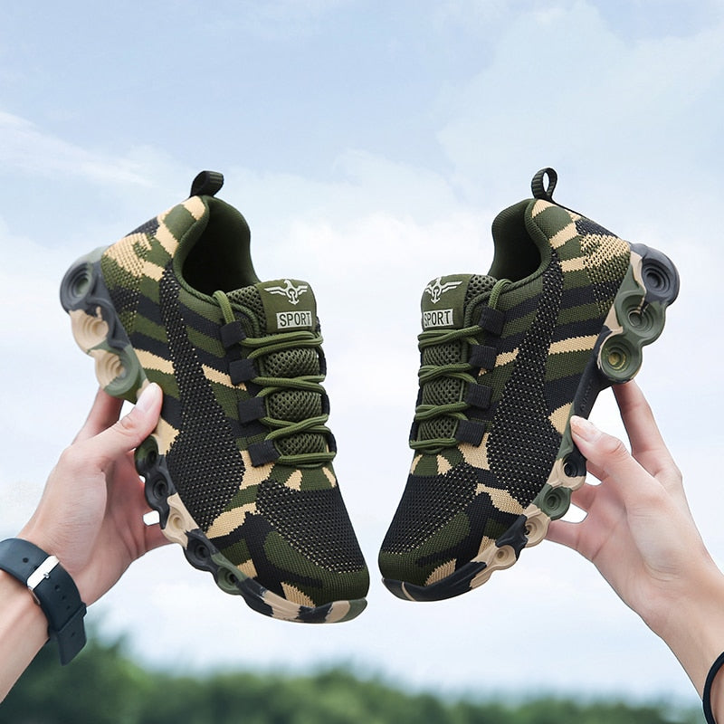 Unisex Army Green Camouflage Fashion Breathable Trainers/Sneakers