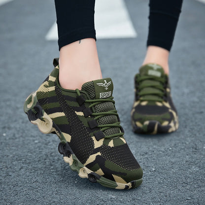 Unisex Army Green Camouflage Fashion Breathable Trainers/Sneakers