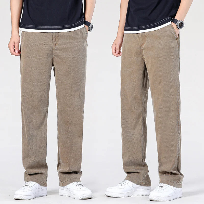 Men's  Straight Loose Jeans Pants/Quality Trousers With Wide Leg Long