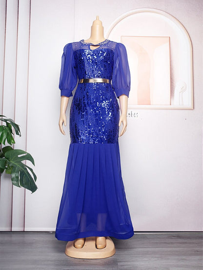 Turkey Ladies Classic Sequin Dresses for Plus/curve Size