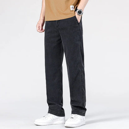 Men's  Straight Loose Jeans Pants/Quality Trousers With Wide Leg Long