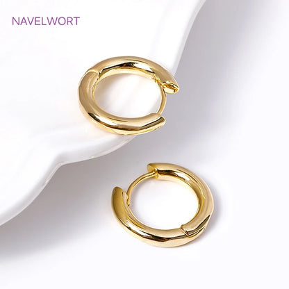 High Quality Simple Vintage Round Earrings 18K Gold Plated Brass 20mmx3mm Hoop Earring For Women Fashion Jewelry Supplies