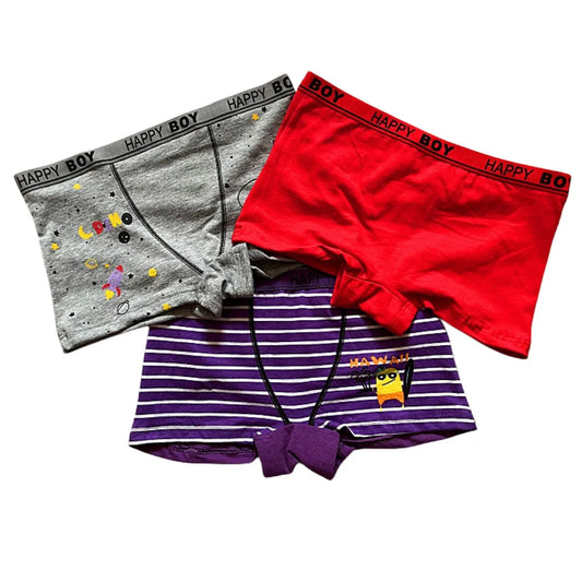 12pcs/Lot Boys Cotton Briefs Cartoon Design Underwear Baby/Boy Soft Breathable Underpants/Boxers 4-10 Years  Old