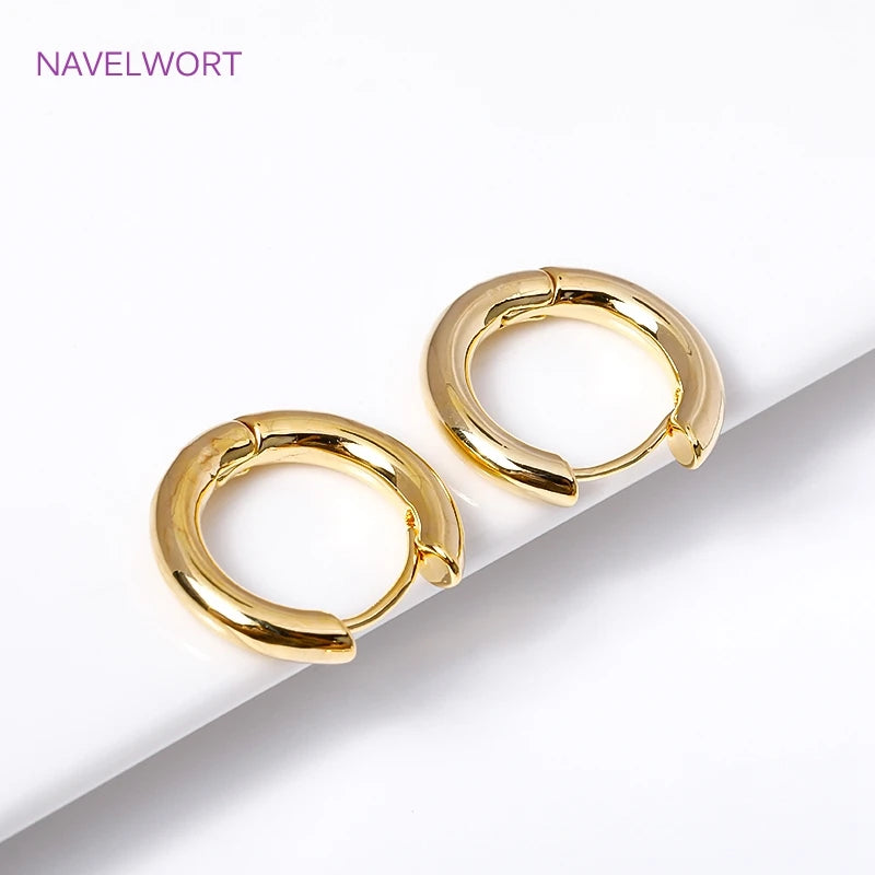 High Quality Simple Vintage Round Earrings 18K Gold Plated Brass 20mmx3mm Hoop Earring For Women Fashion Jewelry Supplies