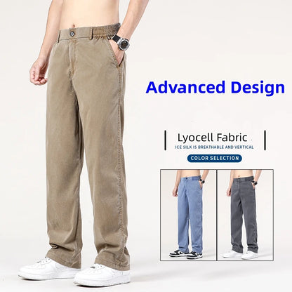 Men's  Straight Loose Jeans Pants/Quality Trousers With Wide Leg Long